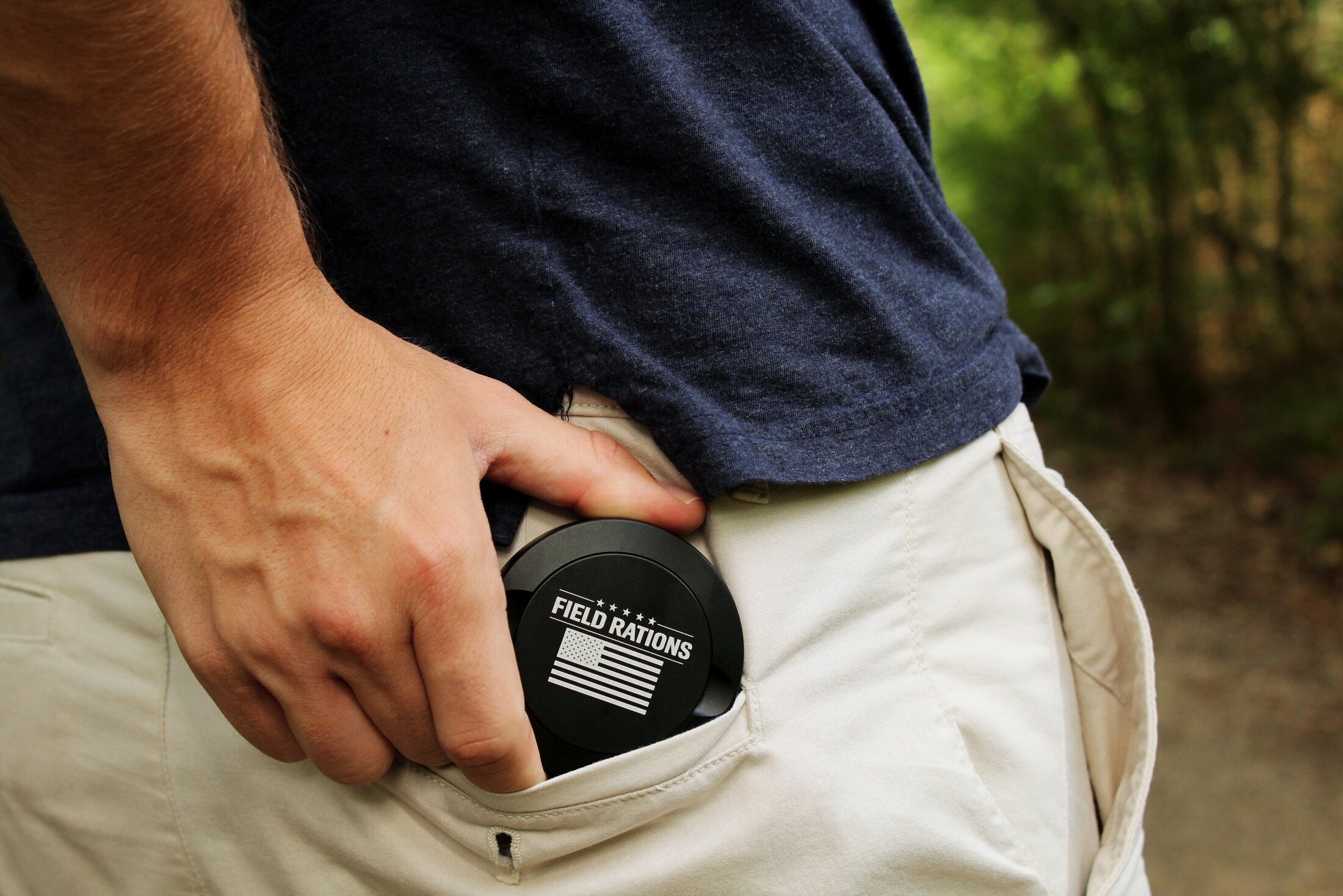 Can pulled from a pocket